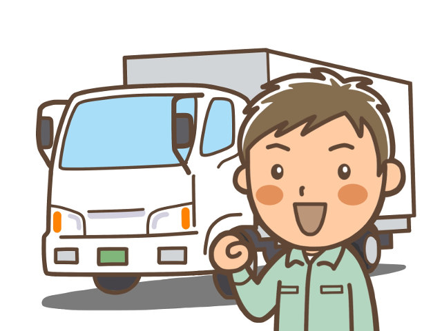 トラックとドライバーのイラスト